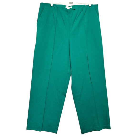 Liz Claiborne Women's Pull-on Stretch Wide Leg Emerald Green Pants Size 1X NWT - Picture 1 of 10